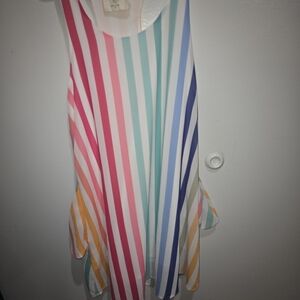 Multicolor Striped Sleeveless Dress